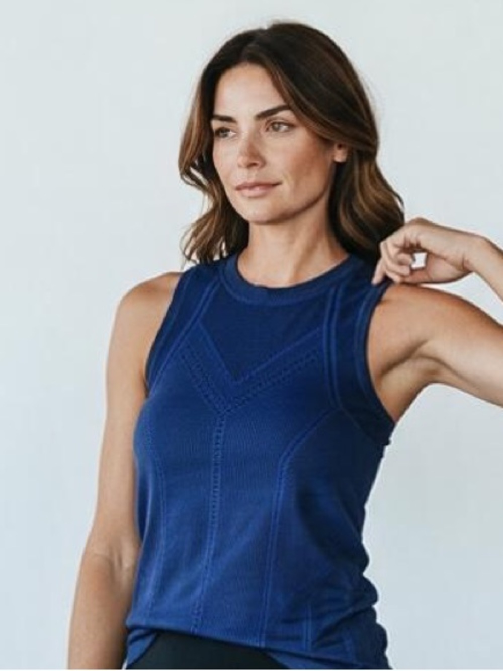 Athleta Cobalt Blue Seamwork Mesh Tank